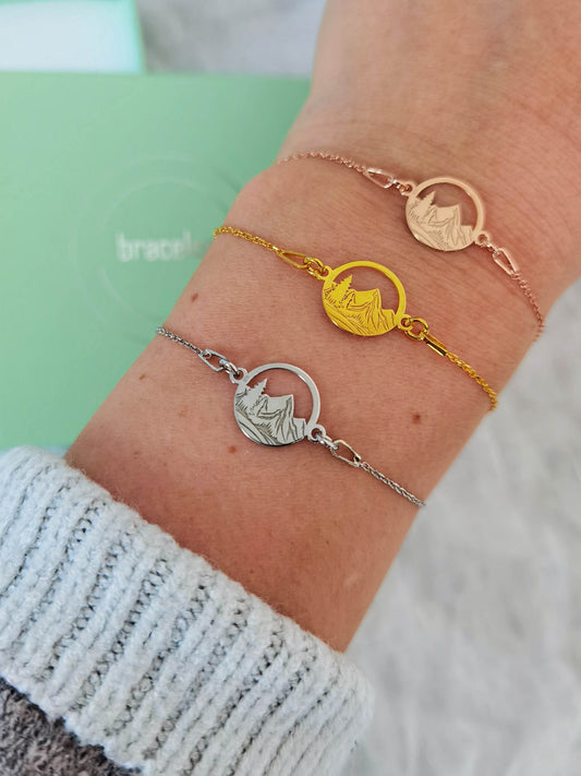 Tragefoto filigranes Berg Armband in silber, gold und roségold