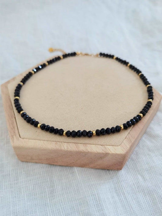 Glasperlenkette schwarz