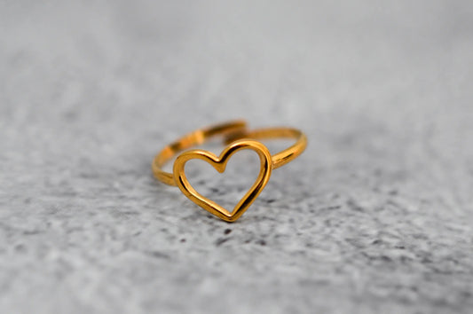 Herzring aus Edelstahl in gold