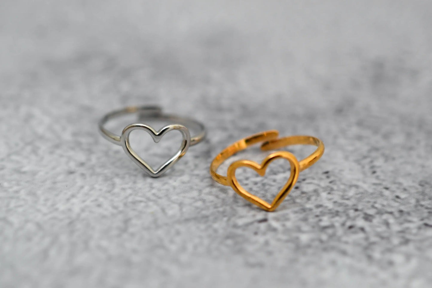 Herzring in silber und gold