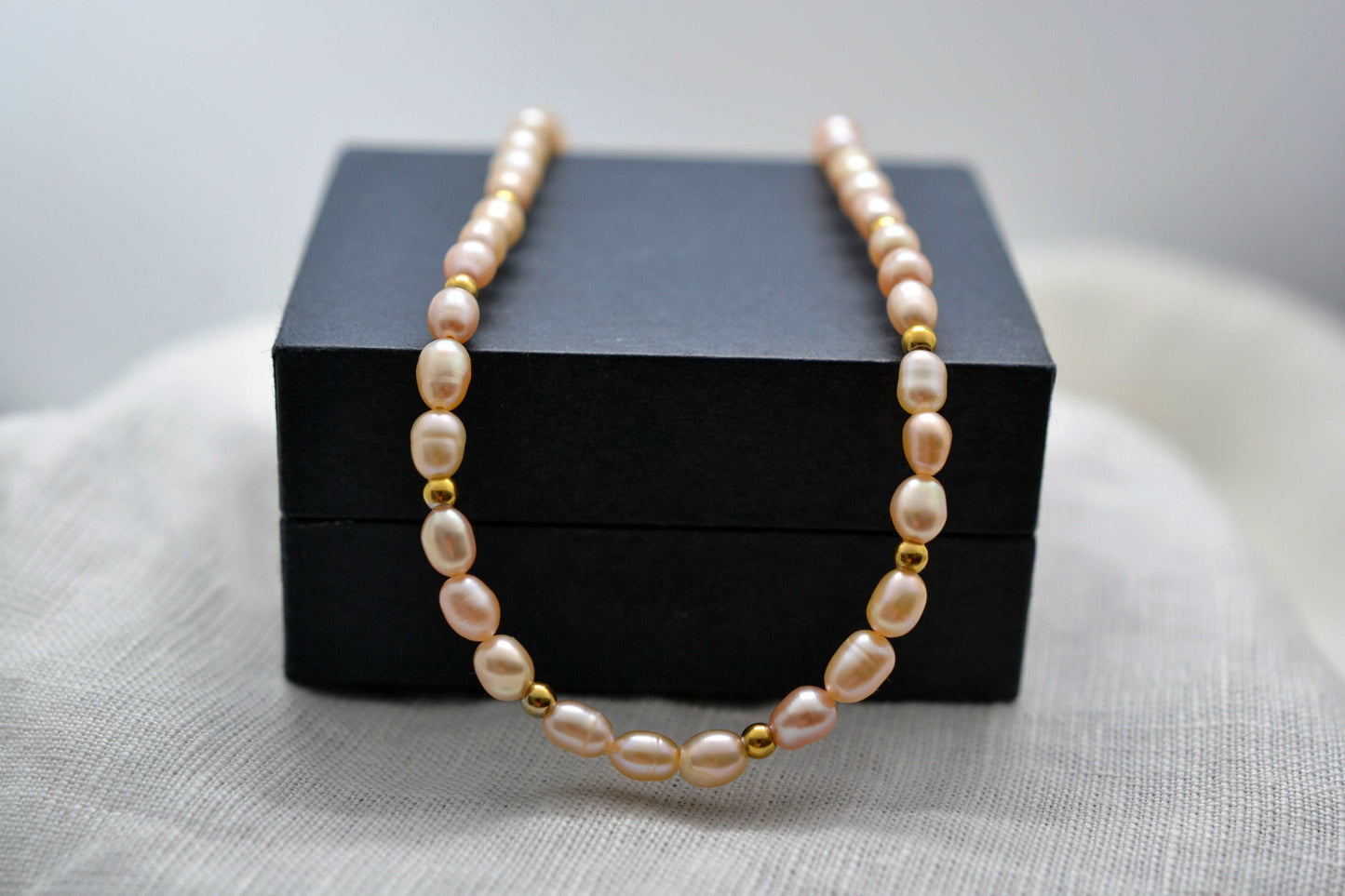 Halskette Perlen Rosa