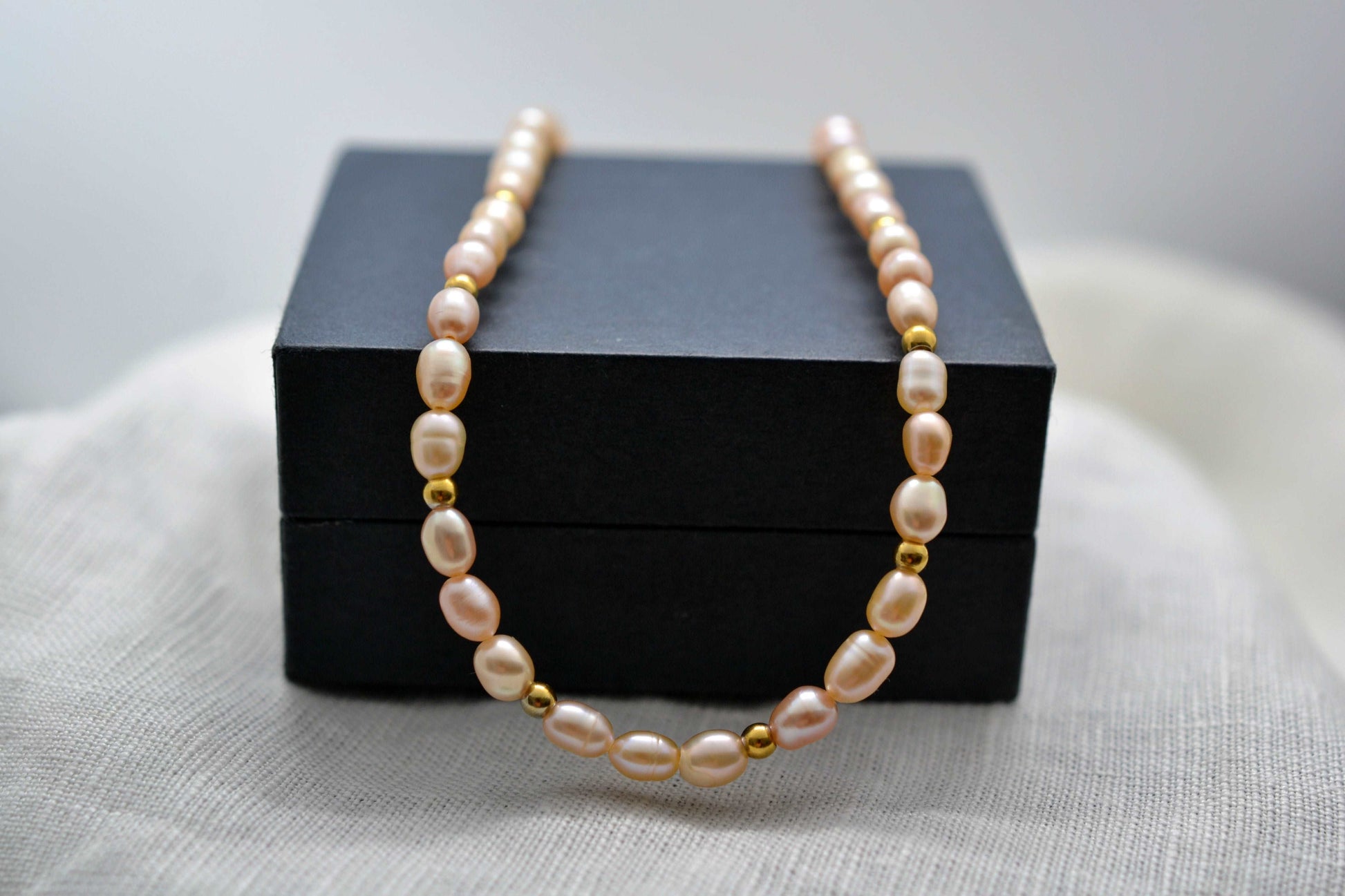 Halskette Perlen Rosa