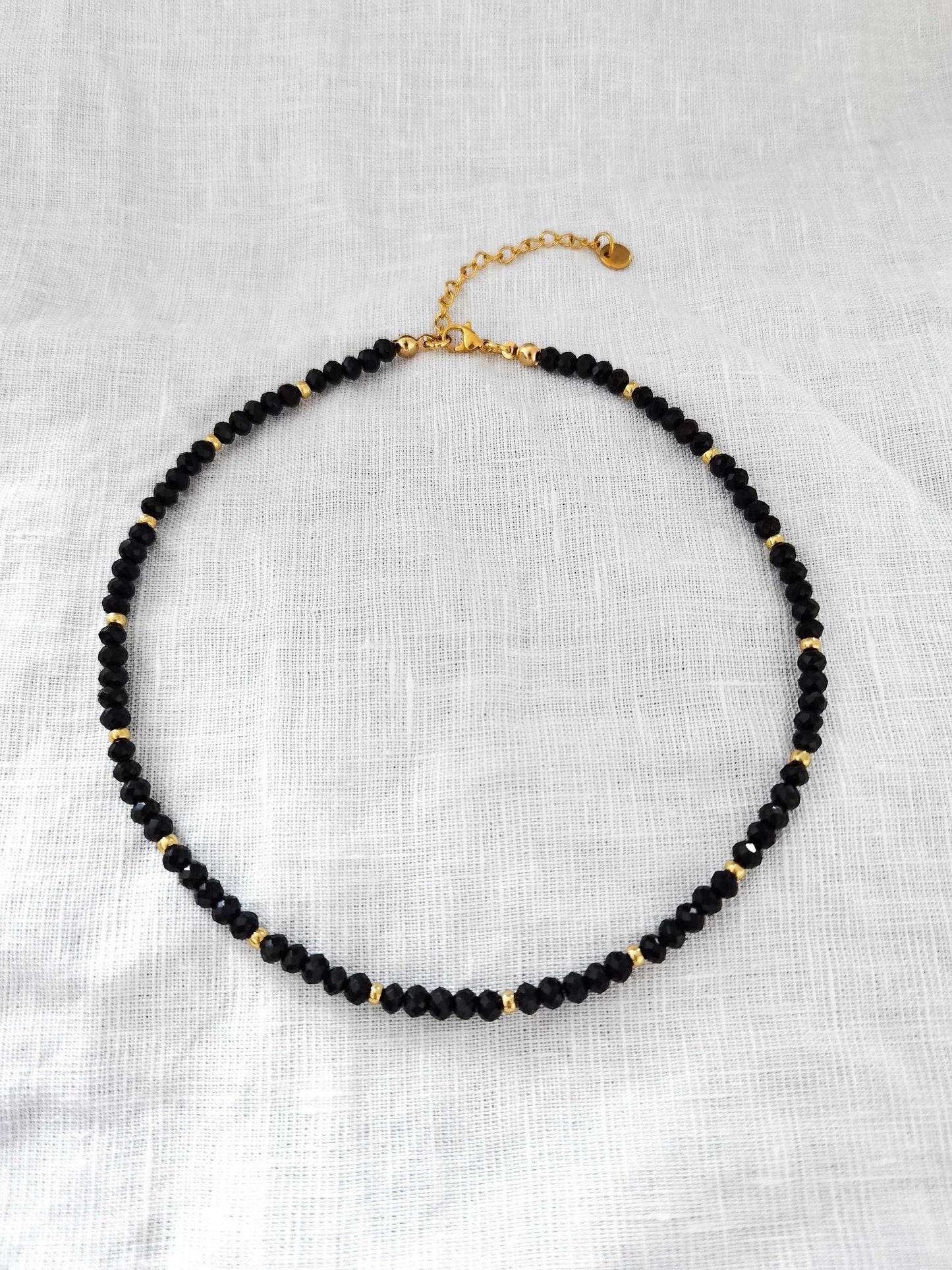 Choker schwarz Glasperlen