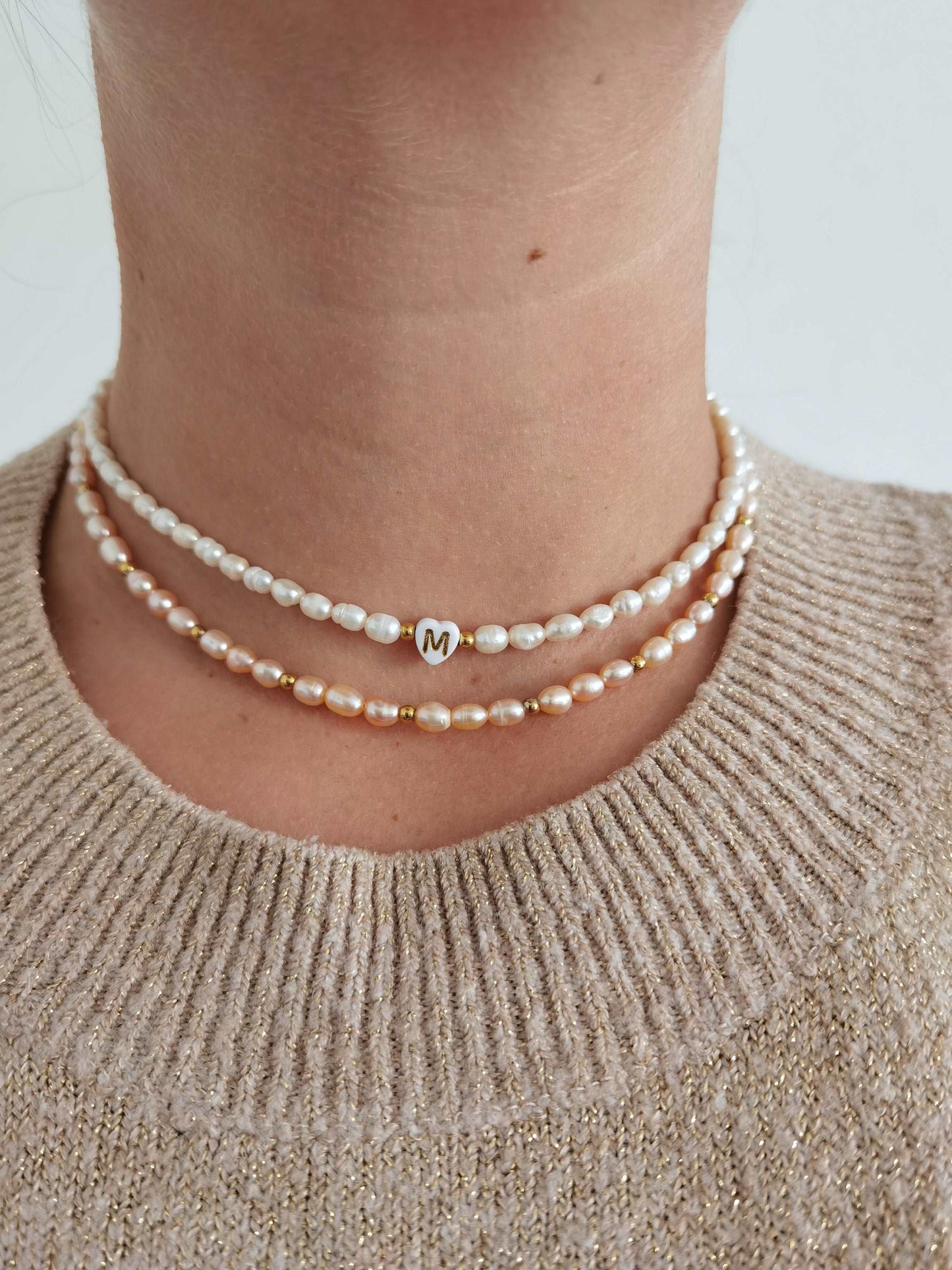 Süßwasserperlenkette Layering