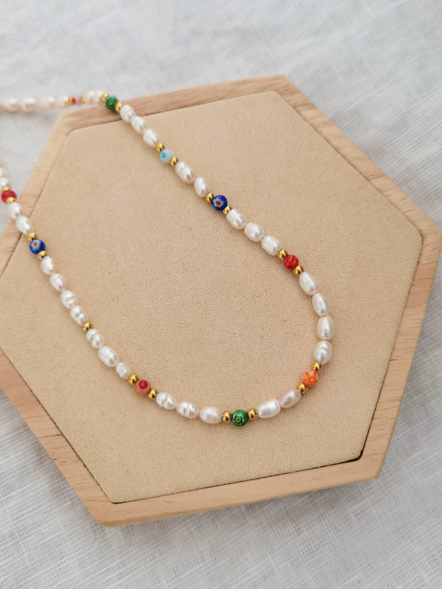 Süßwasserperlenkette bunt