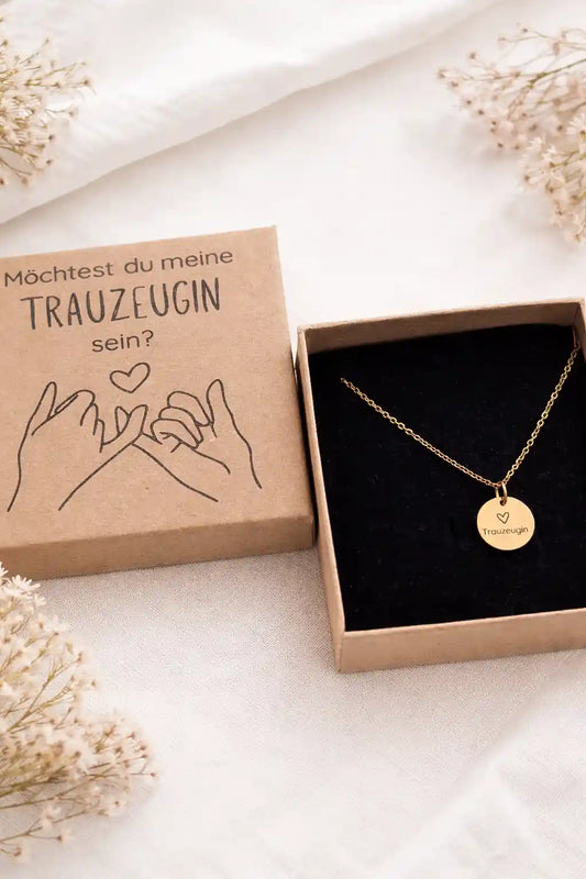 Trauzeugin Kette mit Box Möchtest du meine Trauzeugin werden - Trauzeugin Geschenk von Braut