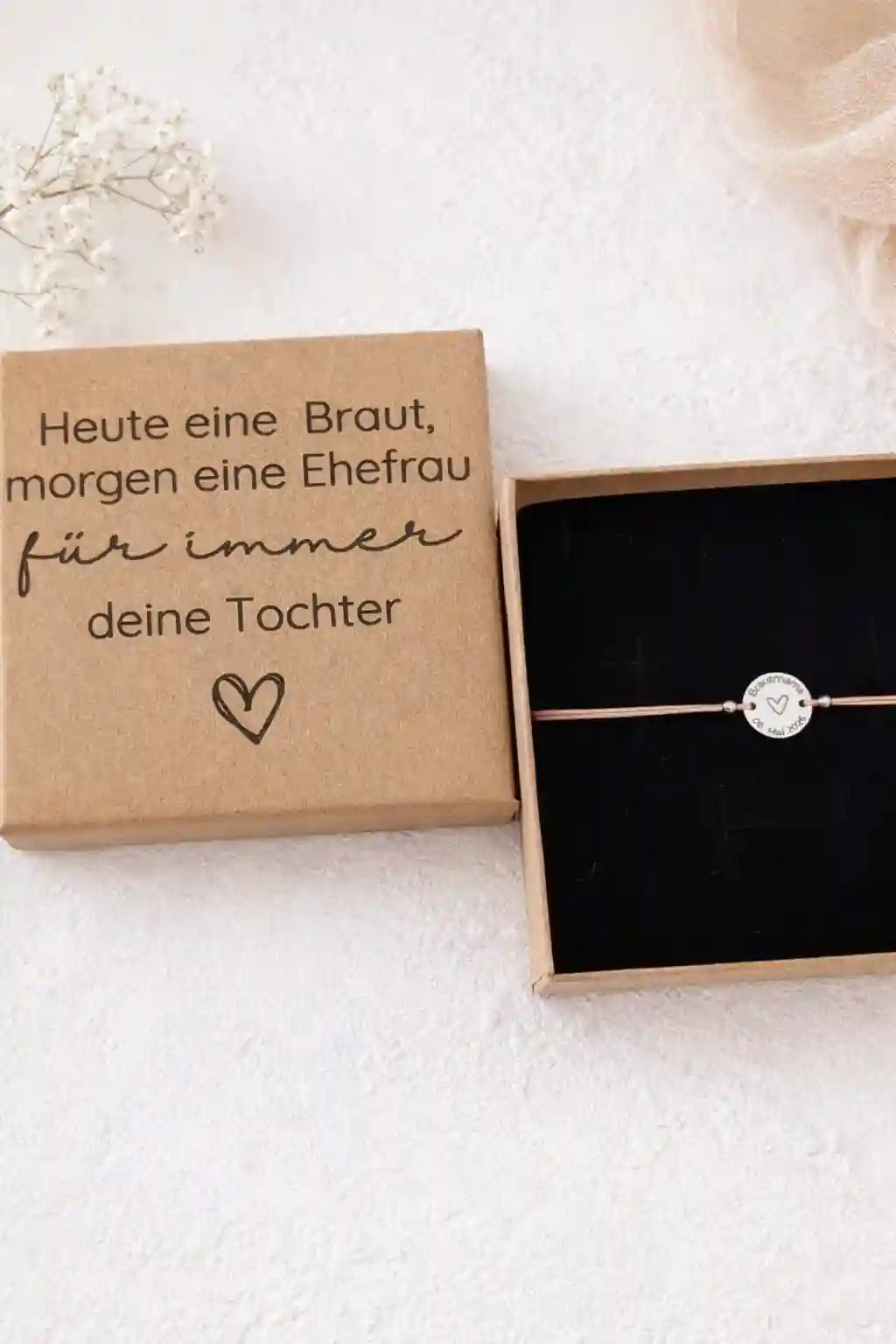 geschenk für brautmama mit gravierter geschenkbox und armband personalisiert hochzeit mama