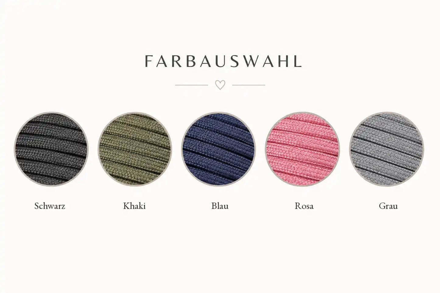 Farbauswahl Schulkind Armband: Schwarz, Khaki, Blau, Rosa, Grau