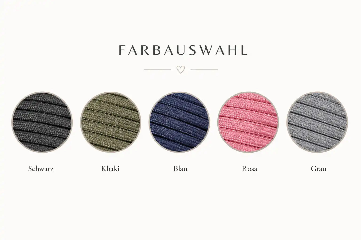 Farbauswahl Schulkind Armband: Schwarz, Khaki, Blau, Rosa, Grau