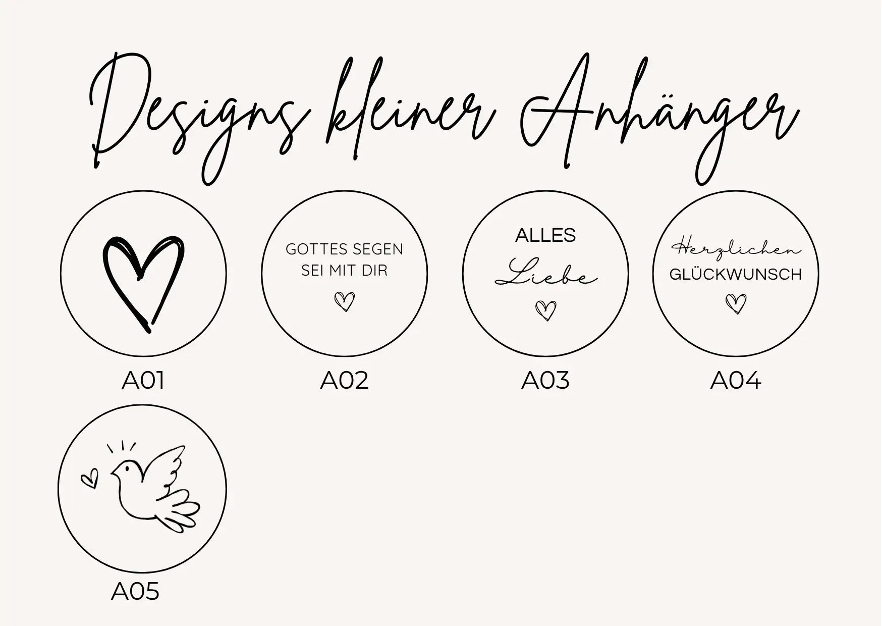 Auswahl personalisierter Holzanhänger zur Taufe mit verschiedenen Motiven für gravierte Geschenkbox und Geldgeschenk aus Holz