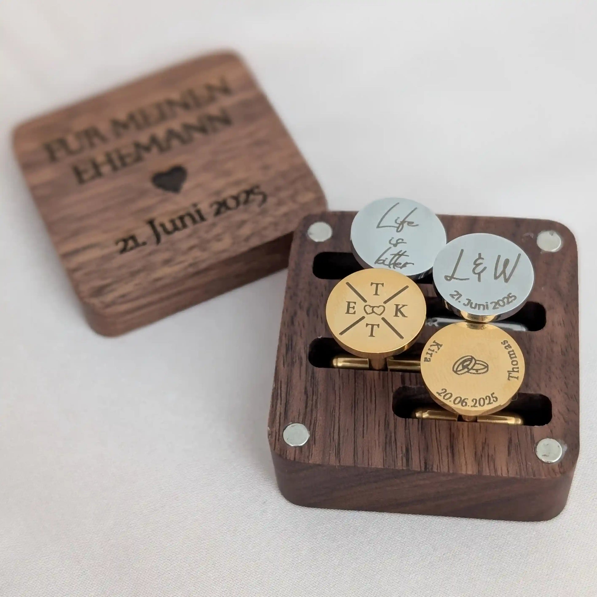 manschettenknöpfe aufbewahrung Geschenk Bräutigam Hochzeit – personalisierte Manschettenknöpfe mit Gravur