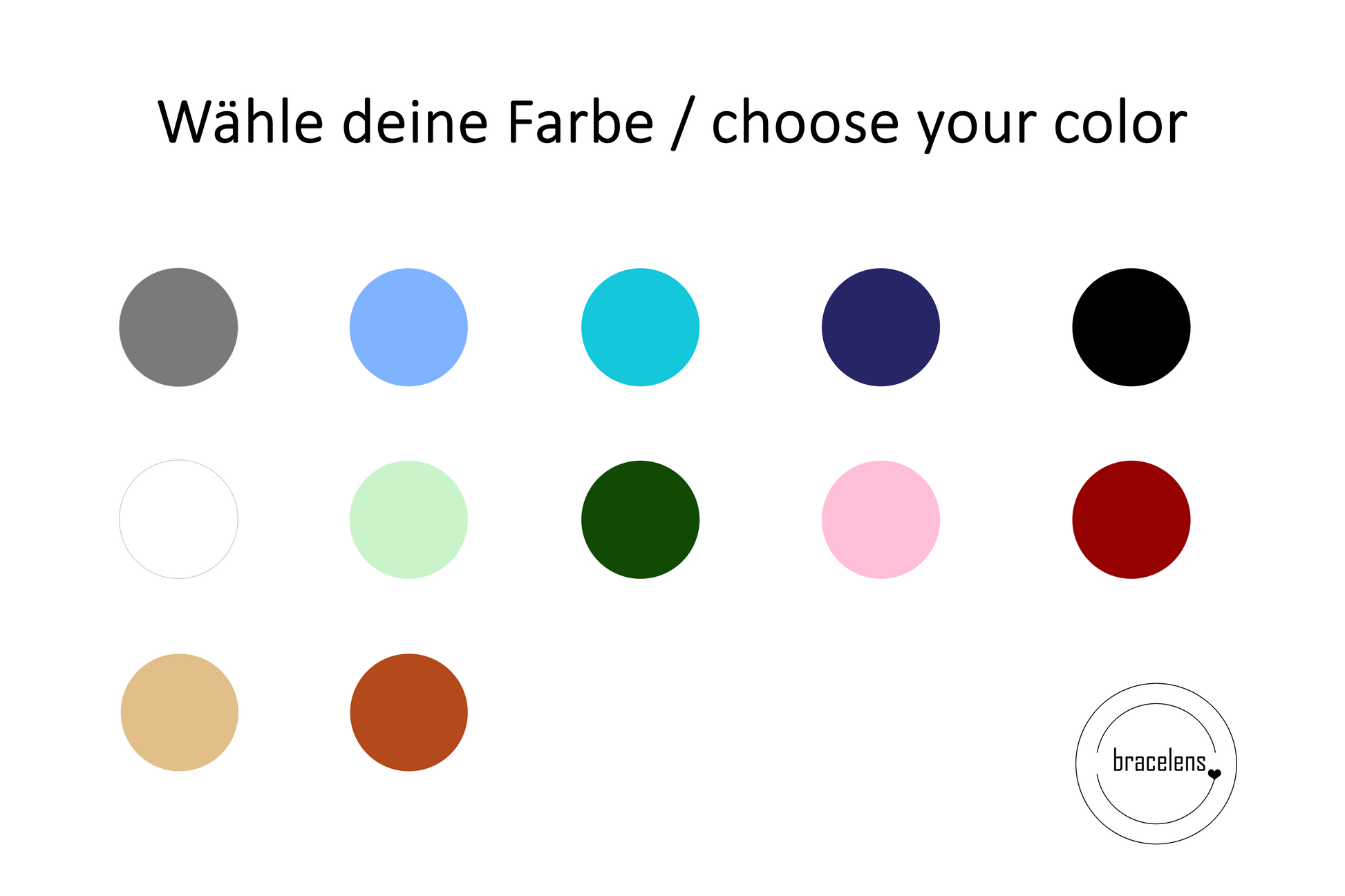 Farbauswahl für Namensarmband