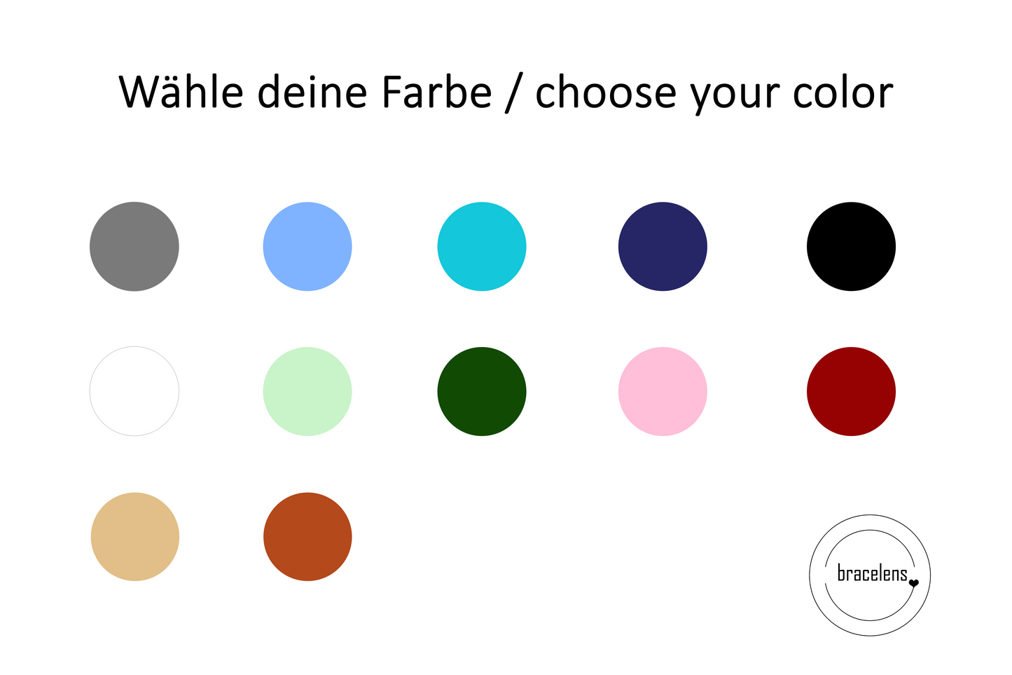 Namensarmband Auswahl Bandfarben